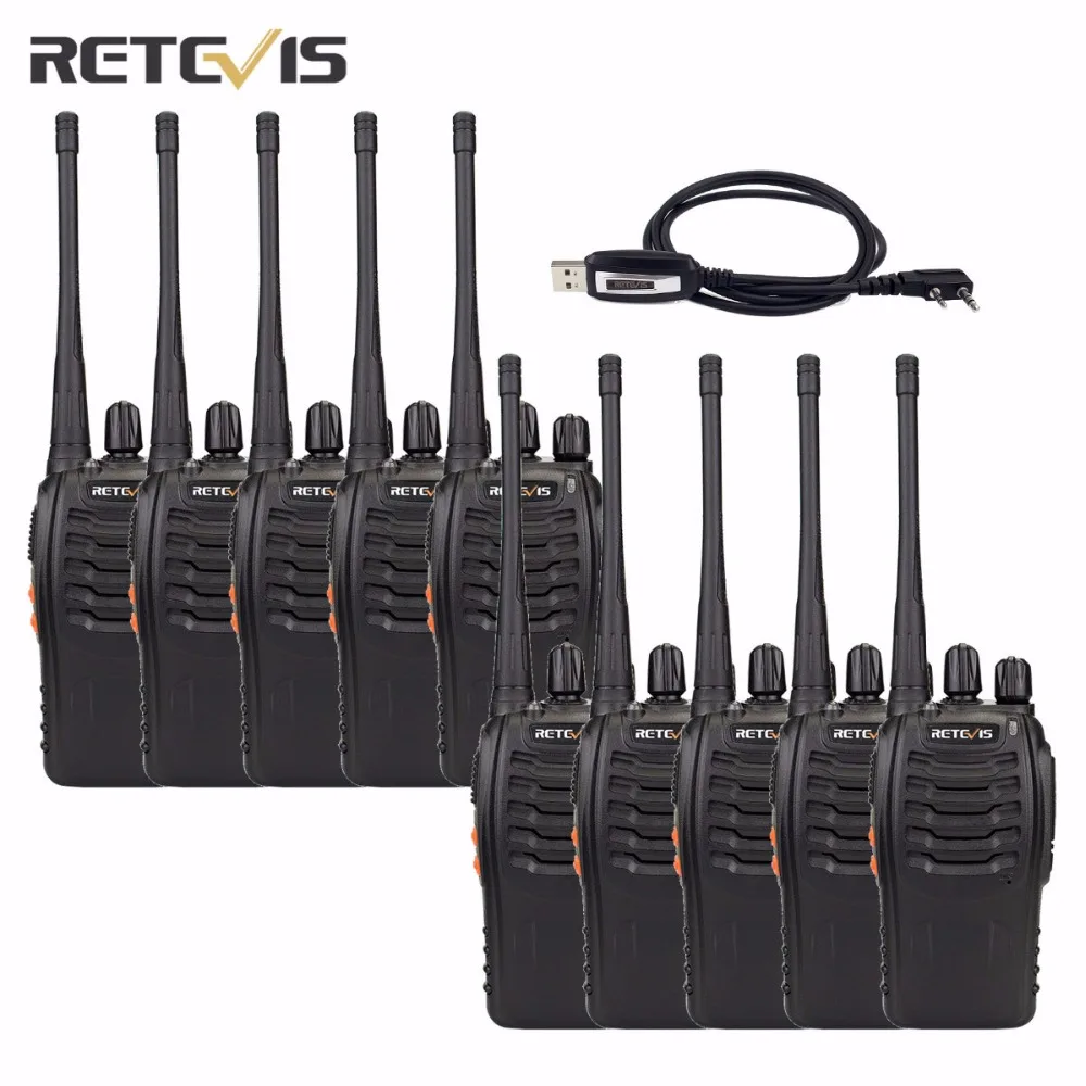 10 pcs Transceptor Walkie Talkie Retevis H-777 Rádio Calhar 3 W Rádio Portátil Presunto Rádio em Dois Sentidos + Uma Programação cabo A9015A