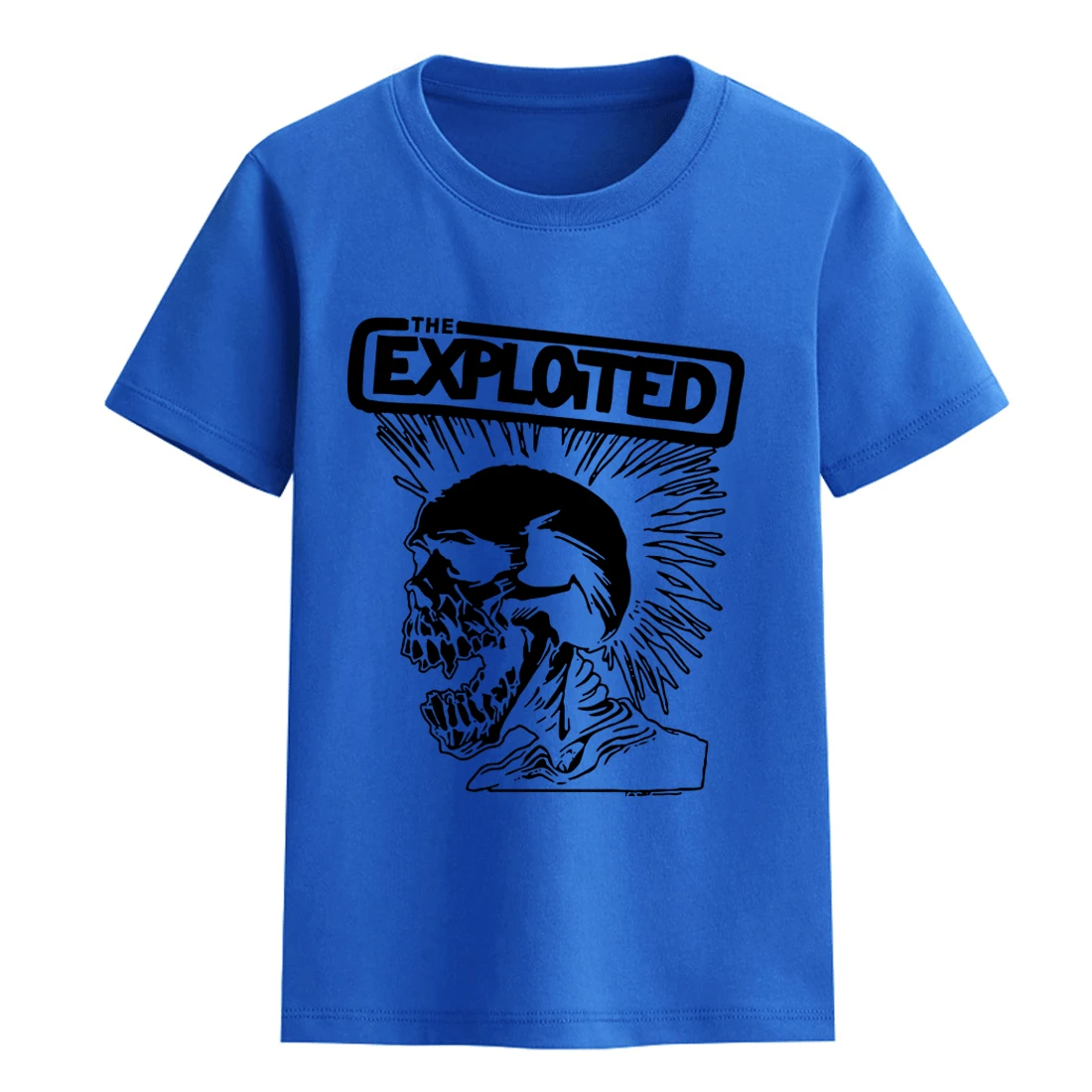 Уличная футболка в стиле хип-хоп с рисунком черепа в стиле рок для мальчиков, коллекция года, футболка с короткими рукавами для девочек, одежда для малышей, футболки - Цвет: blue1