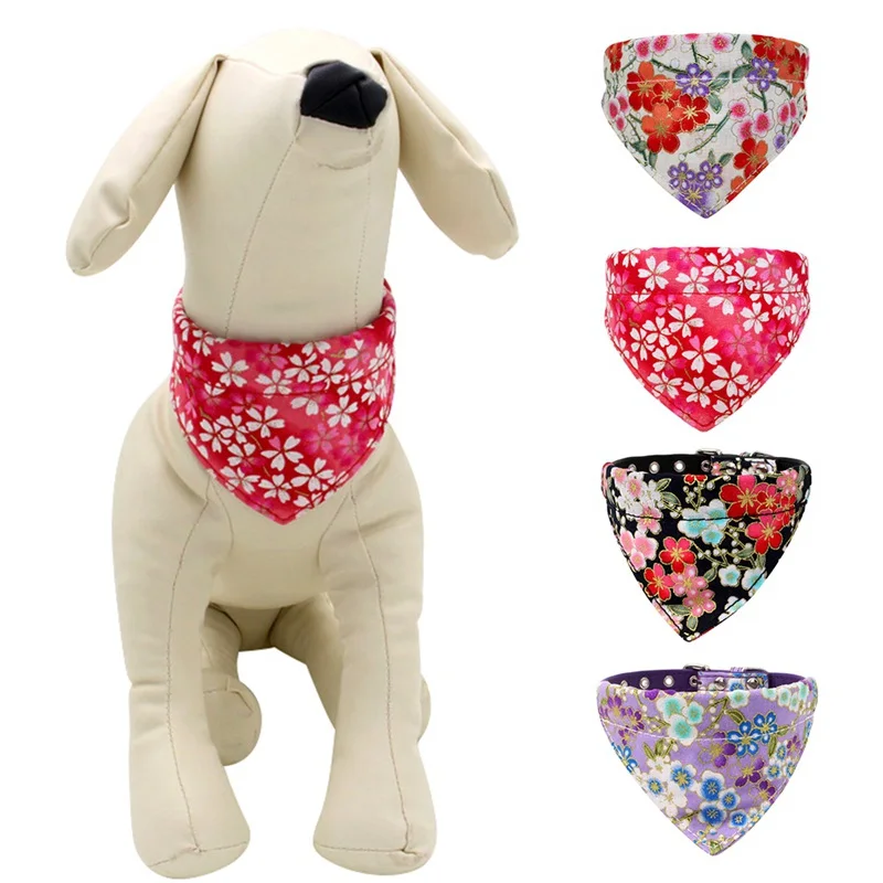 

Adjustable Dog Bandana Leather Printed Soft Collar For Dog Pet Supplies Cat Dog Scarf Collar For Chihuahua Puppy Pet Neckerchief