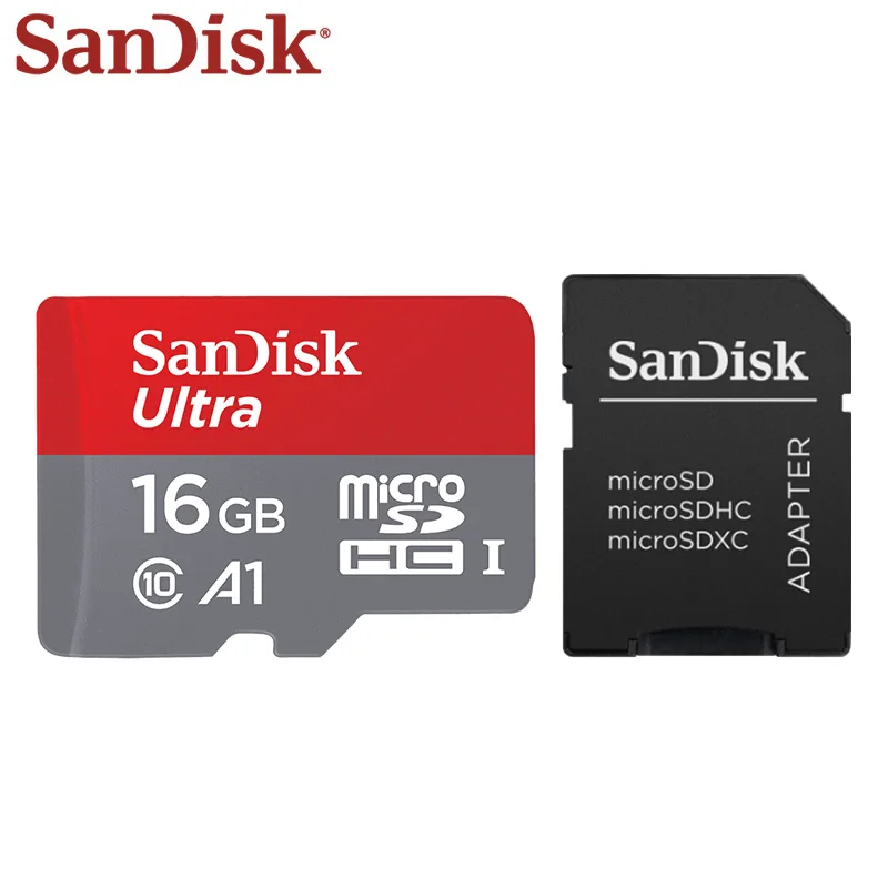 SanDisk 16 Гб Micro sd карта, Оригинальная карта памяти A1 MicroSD Max 80 м/с Uitra Class 10, TF карта 16 ГБ, Карта памяти SDHC