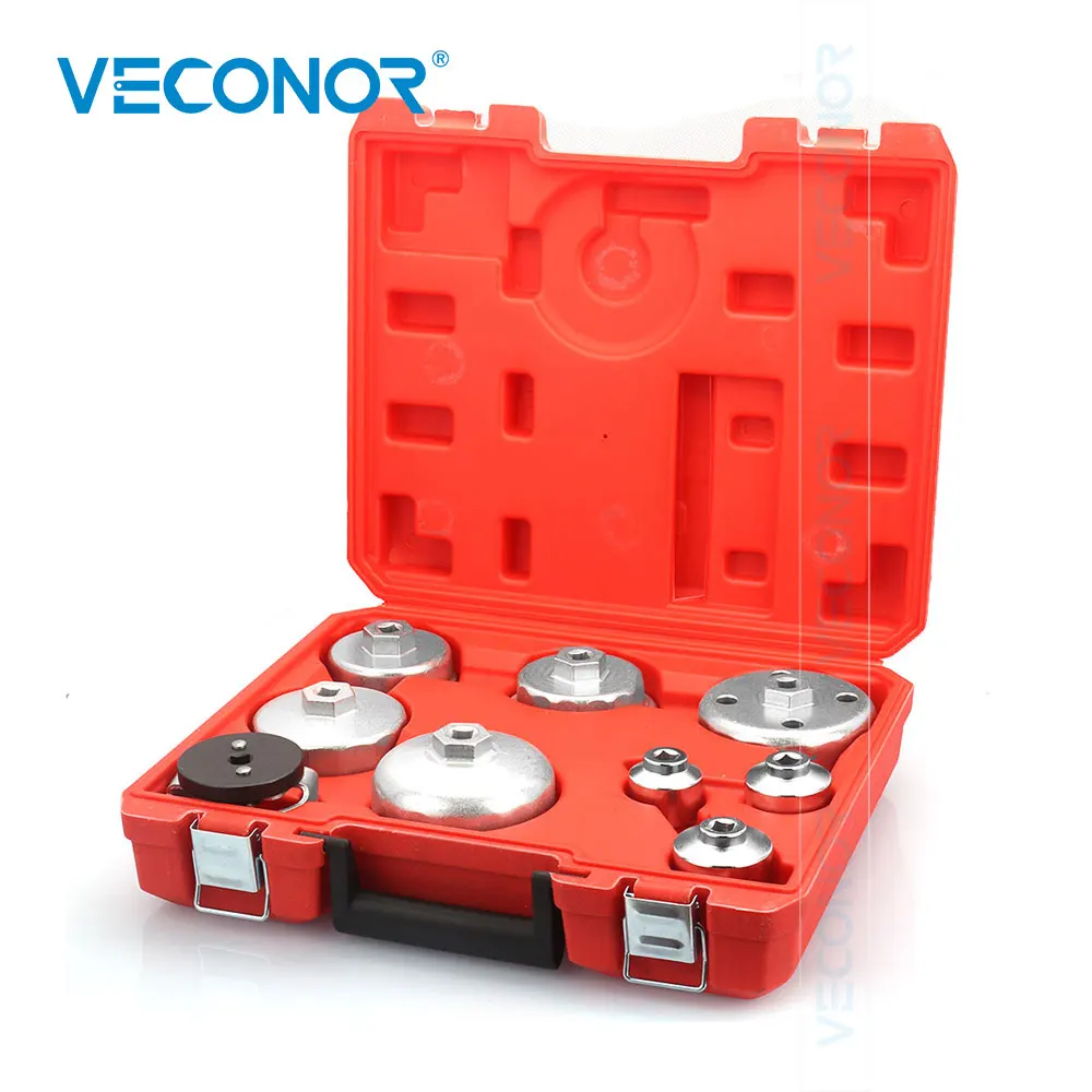 VECONOR 9PCS Comprehensive Cap Oil Filter Wrench Set Installing Pick Up