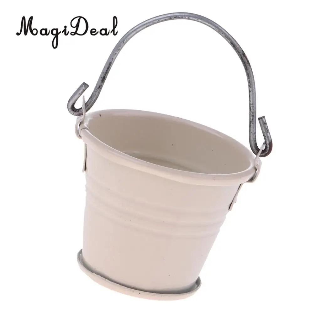 New Arrival 1/12 Scale Dollhouse Miniature Kitchen Garden Water Bucket Pail Furniture Decoration Accessory 7Colors