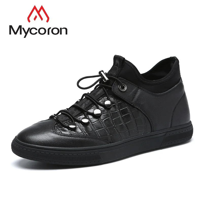 

Mycoron Luxury Fashion Brand New Arrival 100% Genuine Leather High-Top Shoes Male Soft Flat Bottom Comfortable Casual Shoes
