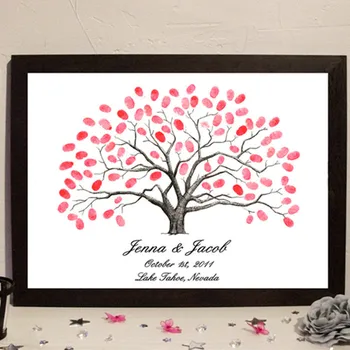 

Customized Leaves Fingerprint Signature Canvas Painting Wedding or Birthday Party Attendance album