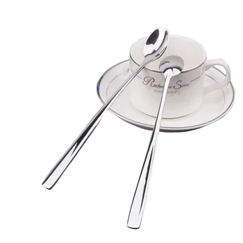 

5pcs Stainless Steel Long handle Iced Teaspoons Thickness Coffee Stirring spoon set Vintage Thick Honey Jams Cream Tea Spoons