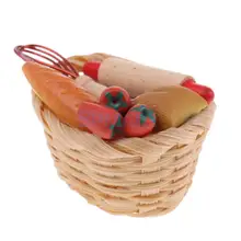 Аксессуары для кукольных домов масштабный Кукольный Дом Миниатюры кухня хлебобулочные хлеб корзина для 12th 1/12