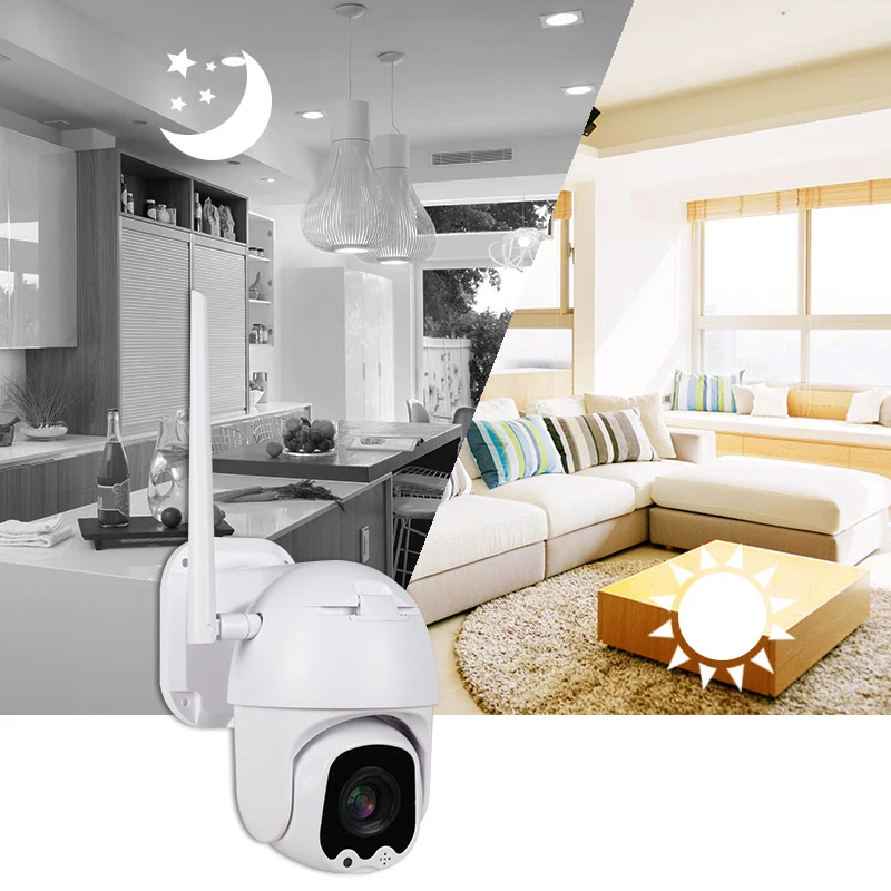 2MP PTZ Wireless Wifi CCTV Camera Outdoor 4xZoom High Resolution V380 Two Way Audio Wifi Video Surveillance Security Camera IR 5