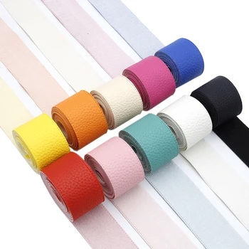 

David accessories 5yards/roll 38mm Plain Color Litchi Synthetic Leather Ribbon,DIY Handmade HairBow Bag Material,5Yc6842