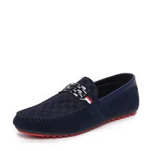 Red Bottom Men Loafers Suede Leather Shoes Slip On Male Driving Shoes Fashion Men Peas Shoes Black Blue Breathable Moccasin 2A