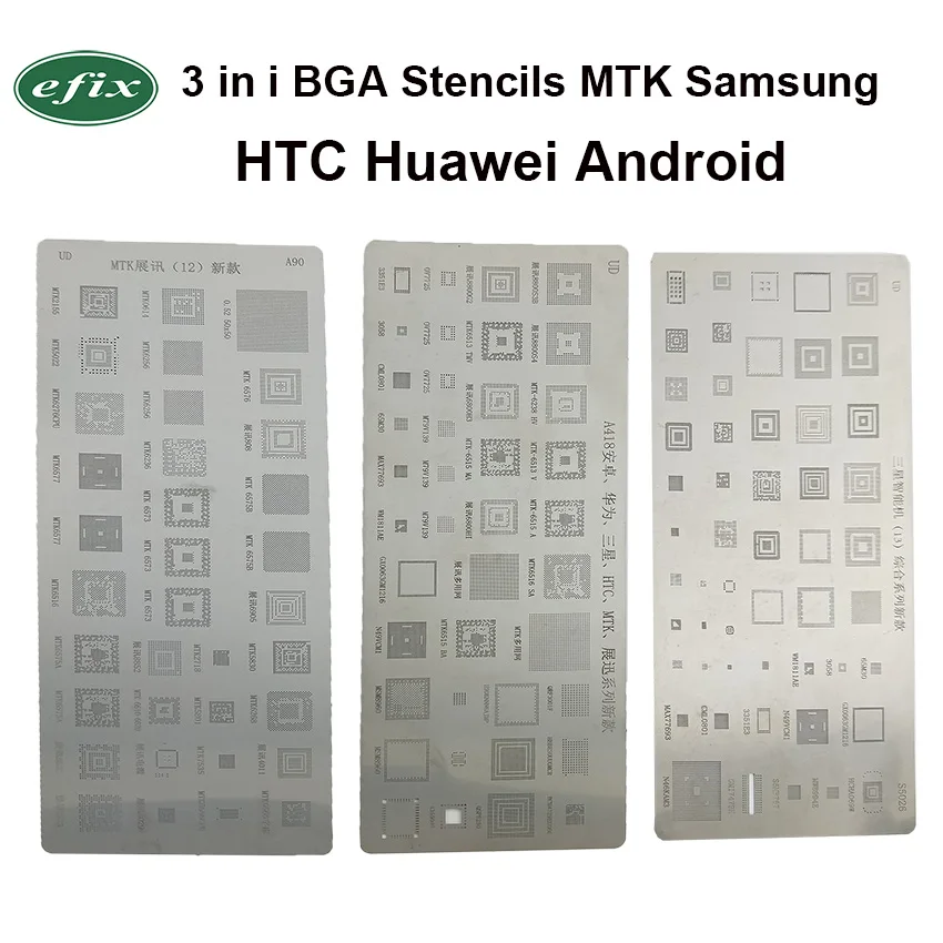 3pcs IC Chip BGA Reballing Stencil Kits Set Solder Template For Samsung //HUAWEI