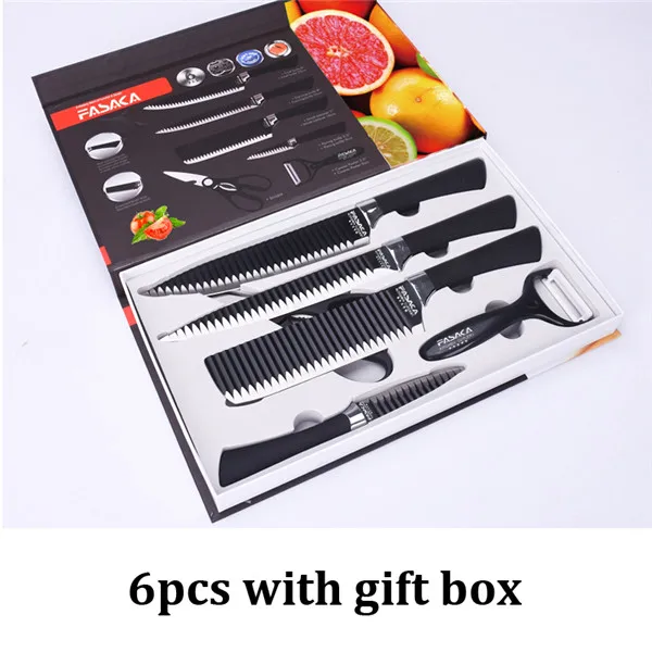 FASAKA Stainless Steel Kitchen Knife Set 6pcs Chef Carving Small