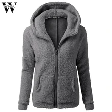 Womail повседневное женское пальто с капюшоном зимнее теплое шерстяное пальто на молнии хлопковое пальто Верхняя одежда jan12/30 oct30
