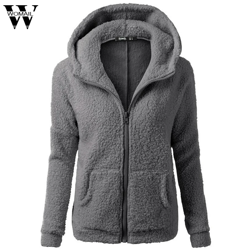 

Womail Casual Women Hooded Coat Winter Warm Wool Zipper Coat Cotton Coat Outwear jan12/30 oct30
