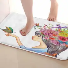 Коврик для ванной комнаты в стиле девушки, смешной Противоскользящий коврик для ванной, аксессуары для занавесок для душа, соответствующие вашей занавеске для душа