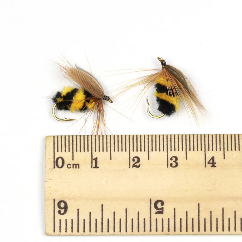 10 Pcs/Set Insect Bait Bumble Handmade Honeybee Bait Fly Fishing Fishing Artificial Bee Fly Trout Fishing Lures Bionic Bionic