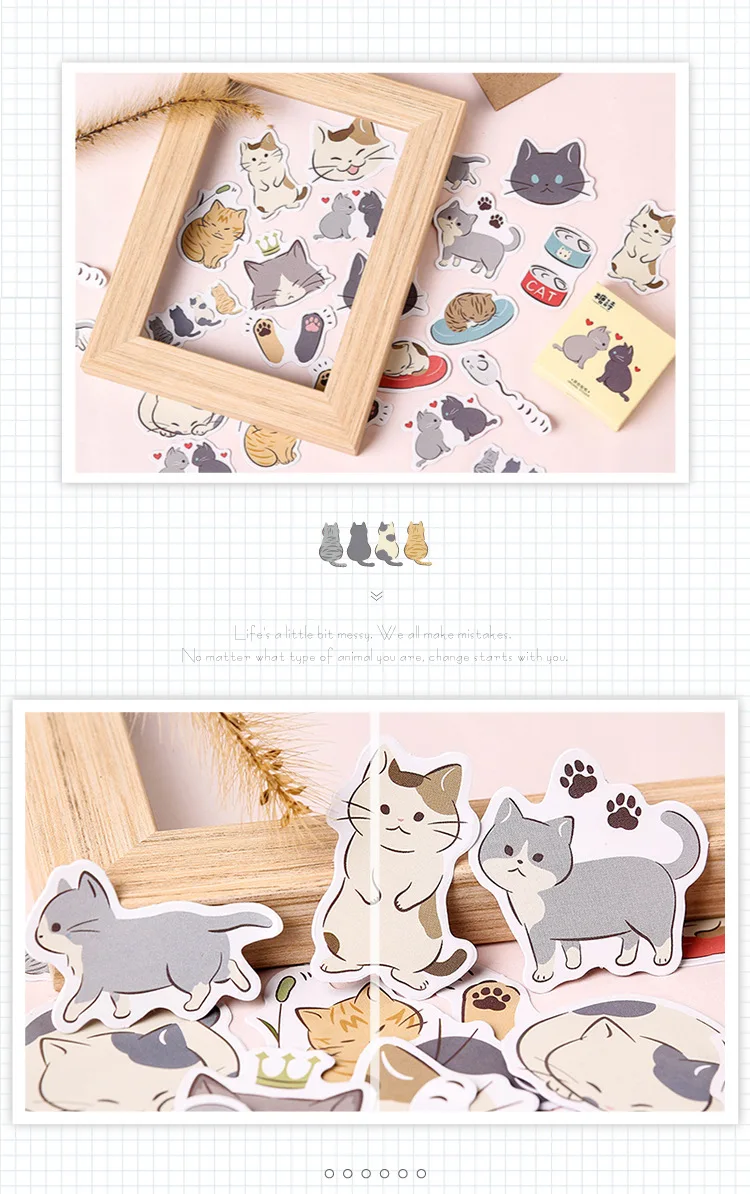 Hot Sale Lovely Cat Diary Memo Pad Plaids and Lines Note Sticky Paper Stationery Delicate Stickers Notepads Office Supplies