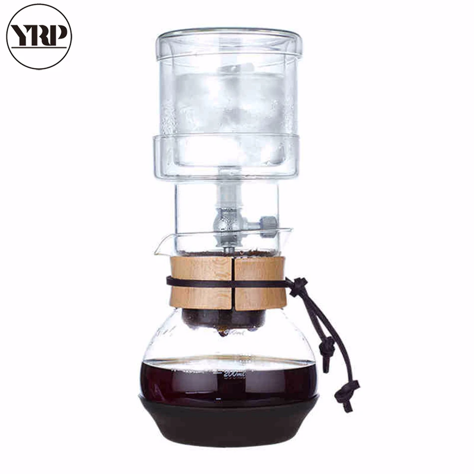 

YRP 400ml Cold Brew Coffee Maker Espresso Coffee Dripper Reusable Coffee Paper Filter Glass Percolators Ice Water Drip Tool Pot