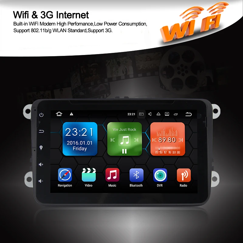 Discount Android 7.1.2 System Car DVD Player for VW EOS Caddy Shara Amarok Scirocco with GPS Navigation Car Multi-Media Player 5
