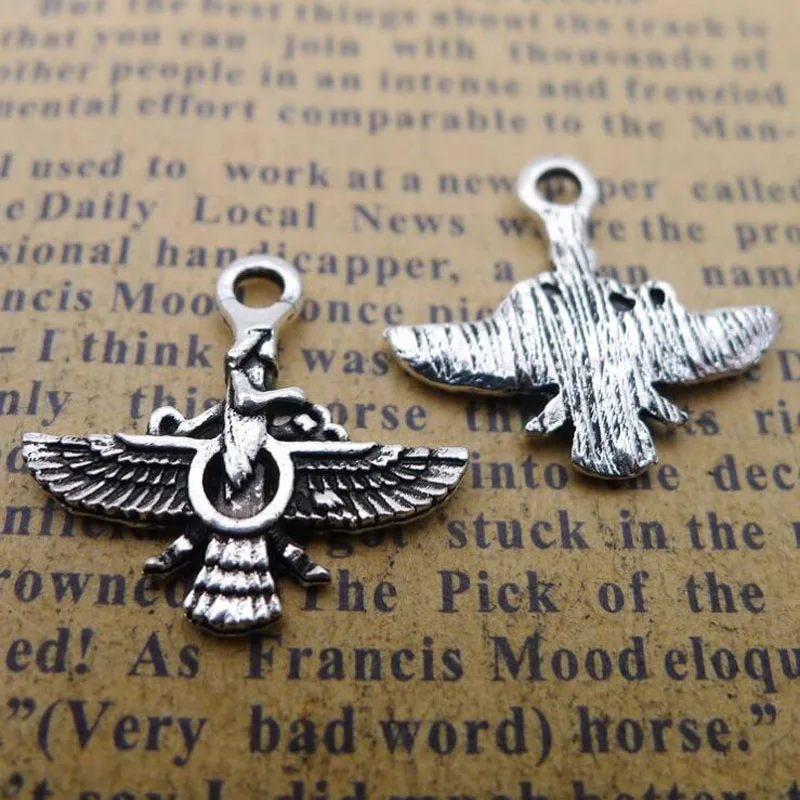 50pcs/lot 18x20mm Antique Silver Eagle Charm For DIY Bracelets Jewelry Making Handmade Craftin