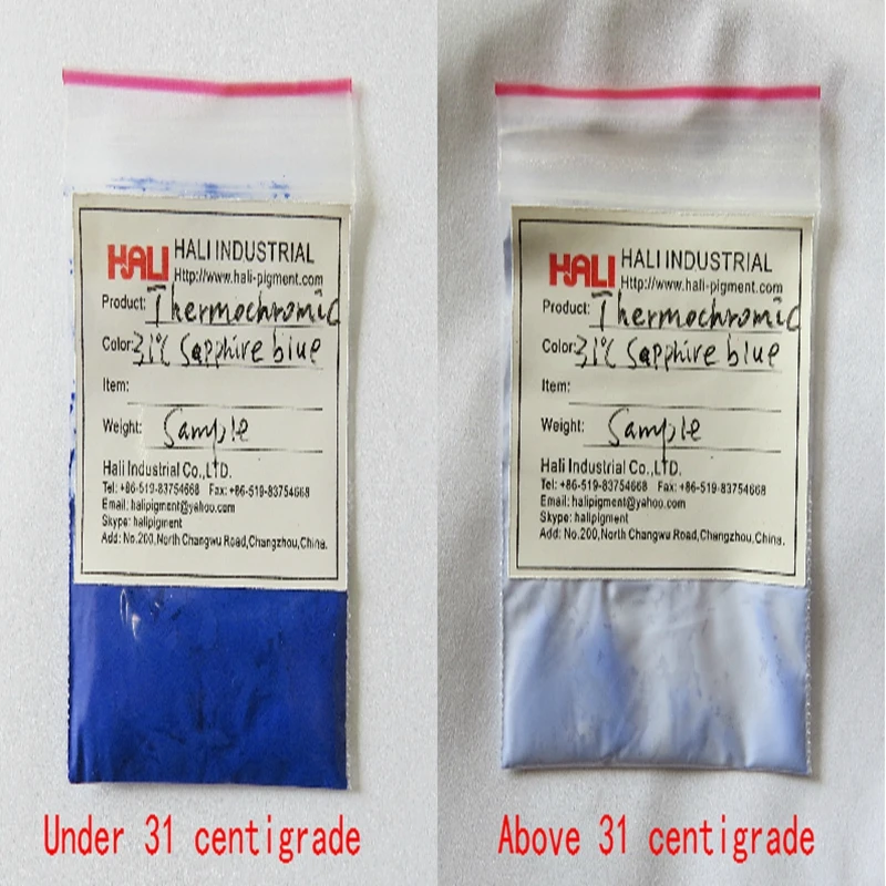 Термохромный порошок, горячий активный пигмент, термочувствительный пигмент, цвет: синий, температура активации: 13C, 17C, 31C, 45C, 62C, 1 лот = 10 г