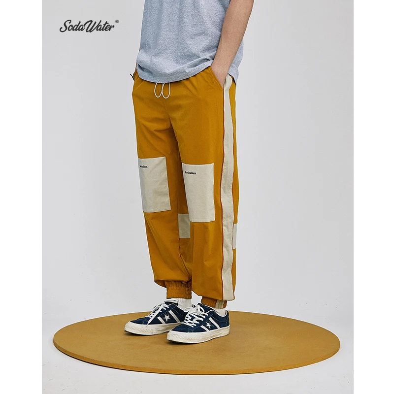 SODA WATER Men 2019 Summer Streetwear Joggers Sweatpants Hip Hop Loose Men Trousers Side Stripe Patchwork Men Long Pants 9334S SODA WATER Men 2019 Summer Streetwear Joggers Sweatpants Hip Hop Loose Men Trousers Side Stripe Patchwork Men Long Pants 9334S