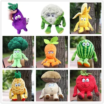 

Free Shipping Fruit vegetables series strawberry Broccoli Banana watermelon Cherry banana mushroom 9" Soft Plush Doll Toy