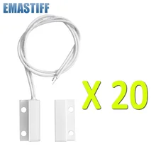 20 шт. MC-38 MC38 проводной датчик двери, окна магнитный переключатель домашней сигнализации нормально закрытый NC для gsm pstn сигнализации