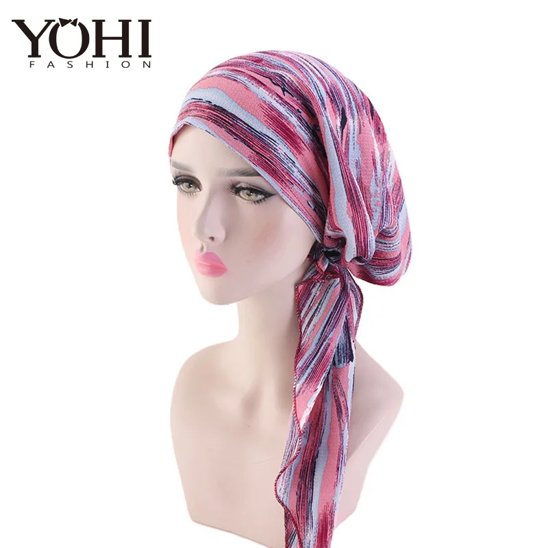 Модная женская бандана, тюрбан, химический головной шарф, шапка для сна, головной убор, головные уборы, аксессуары для волос для девушек - Цвет: A