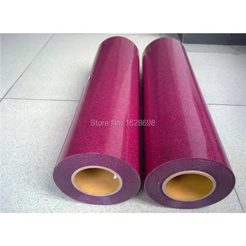

CDG-24 Cherry color Custom glitter transfer design, glitter heat transfer vinyl 5 meters/ lot