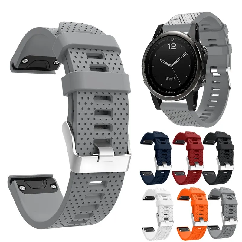 

YOOISDE 20mm Easy Release Silicone Quick Fit Soft Smart Watch Sport Band Strap for Garmin Fenix 5S/Fenix 5S Plus