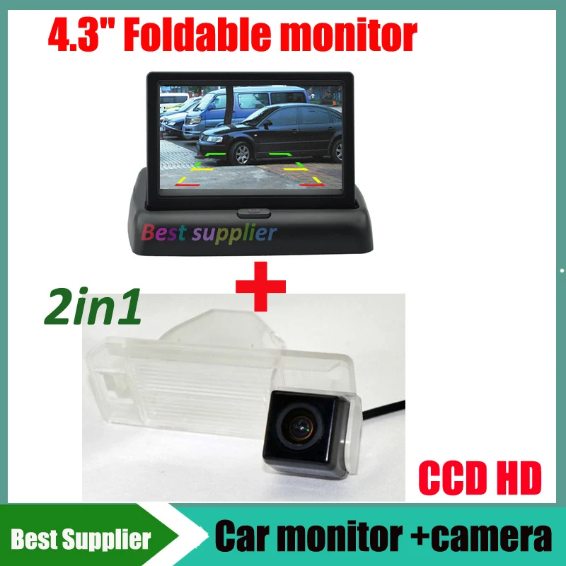 

2in1 4.3inch car mirror monitor and CCD HD Car rear view backup parking camera For Mitsubishi ASX RVR Outlander Sport