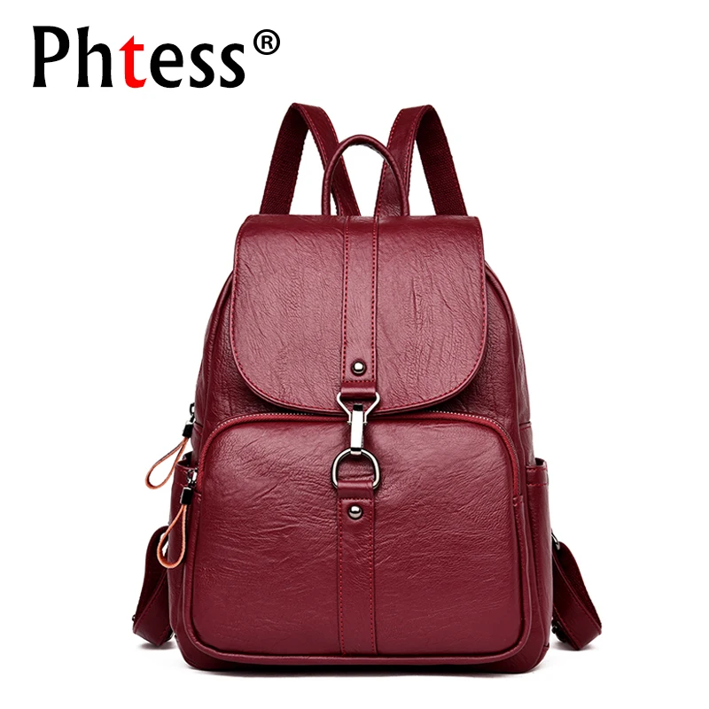 2019 Women Leather Backpacks Large Capacity Travel Back Pack Sac a Dos