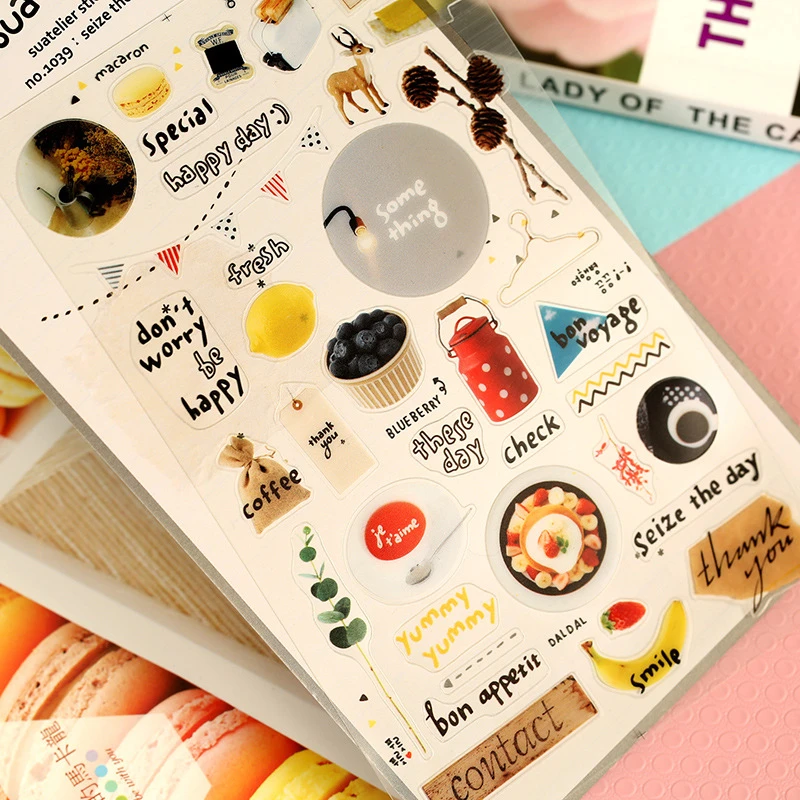 1 шт. Корейская Милая Канцелярия Kawaii Soina ПВХ наклейки для детей Дети Ремесло