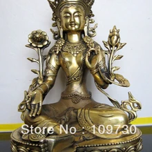 Тибетские БРОНЗА статуя Будды 28 см zh009