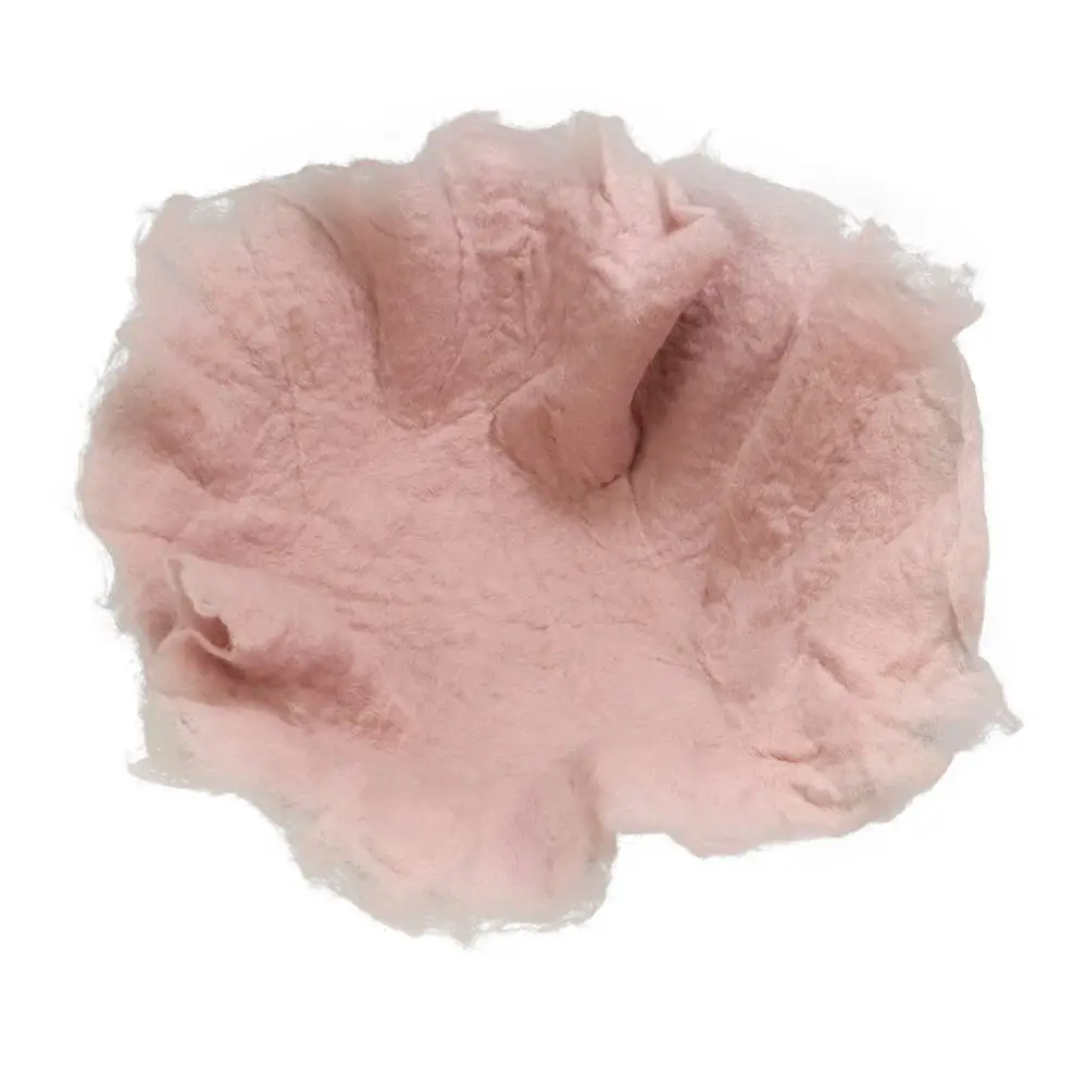 Супер мягкое одеяло ручной работы из шерсти, войлочная корзина из овечьей шерсти, наполнитель для новорожденных - Цвет: Pale pink