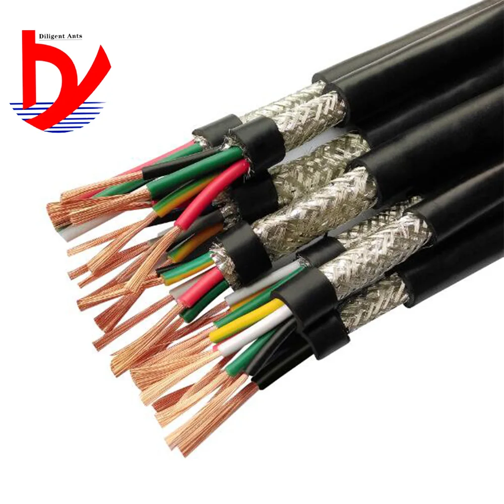 Слойной обмоткой стекловолокном 17AWG 1mm2 мульти-защищаемый сердечник кабеля RVVP 2/3/4/5/6/7/8/10/12/14/16/20/24 анти-помех линии управления сигнал l