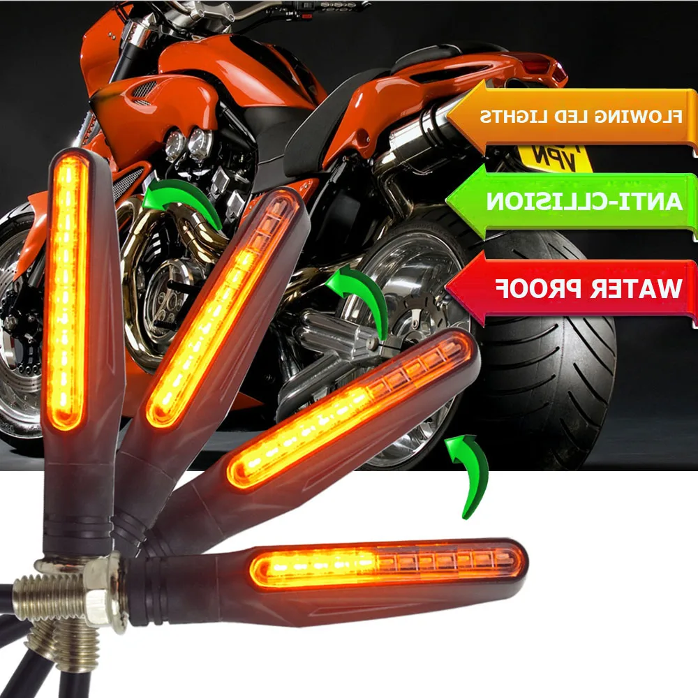 

Motorcycle Turn Signal Light Flexible 12 LED Turn Signals Indicators Blinkers FOR honda nc700x suzuki boulevard c50 yamaha xt125