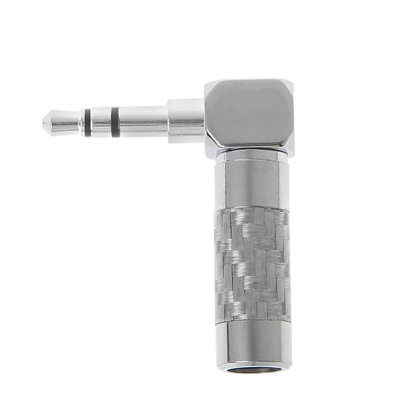 

OOTDTY New Silver 90 Degree Right Angle Male Jack Plug 4 Pole 3.5mm Stereo Audio Adapter Converter 100% Brand New
