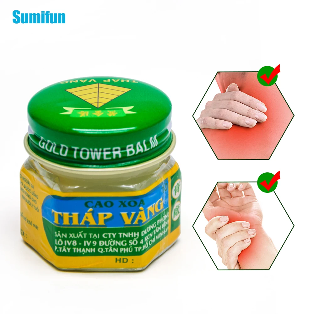 

1pcs Pain Relief Ointment 100% Original Vietnam Gold Tower Balm Joint Arthritis Essential Cool Oil Herbal Medical Plaster P0005