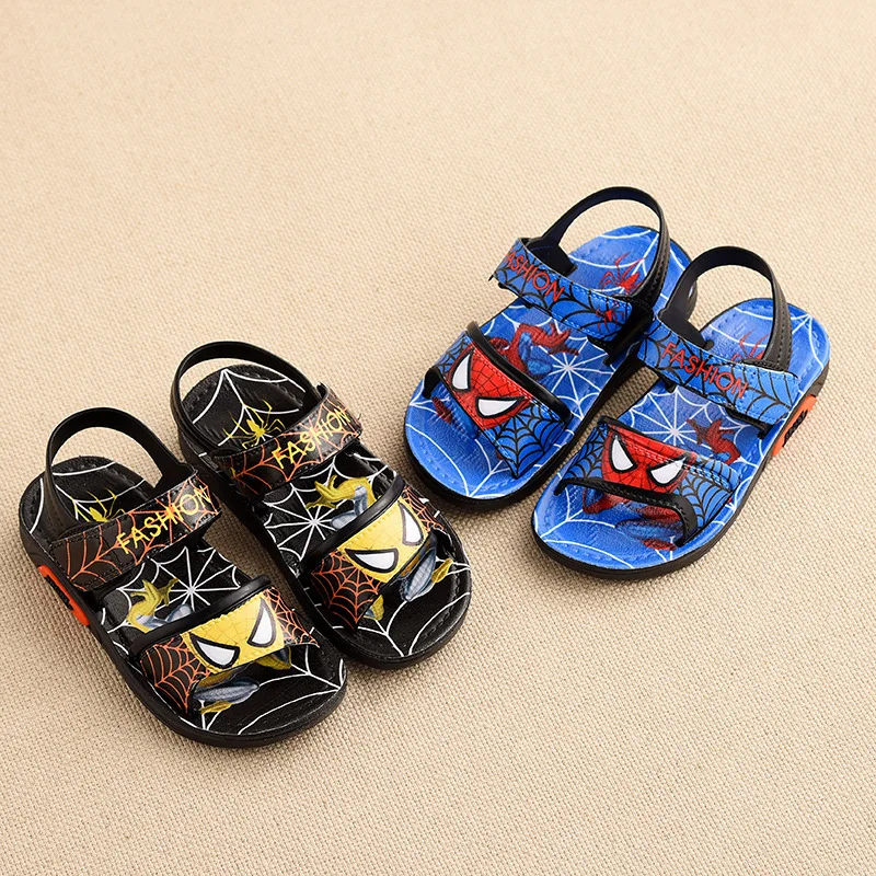 New Children's Sandals magic sticker baby Soft bottom beach shoes Spider-Man cartoon shoes New Children's Sandals magic sticker baby Soft bottom beach shoes Spider-Man cartoon shoes