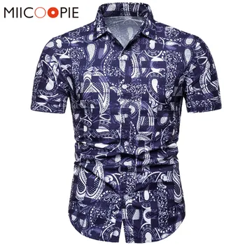 

Men Hawaiian Shirt Short Sleeve Mens Shirts Casual Slim Fit Camisa Social Masculina Summer Floral Plaid Camisas Hombre S-XXL