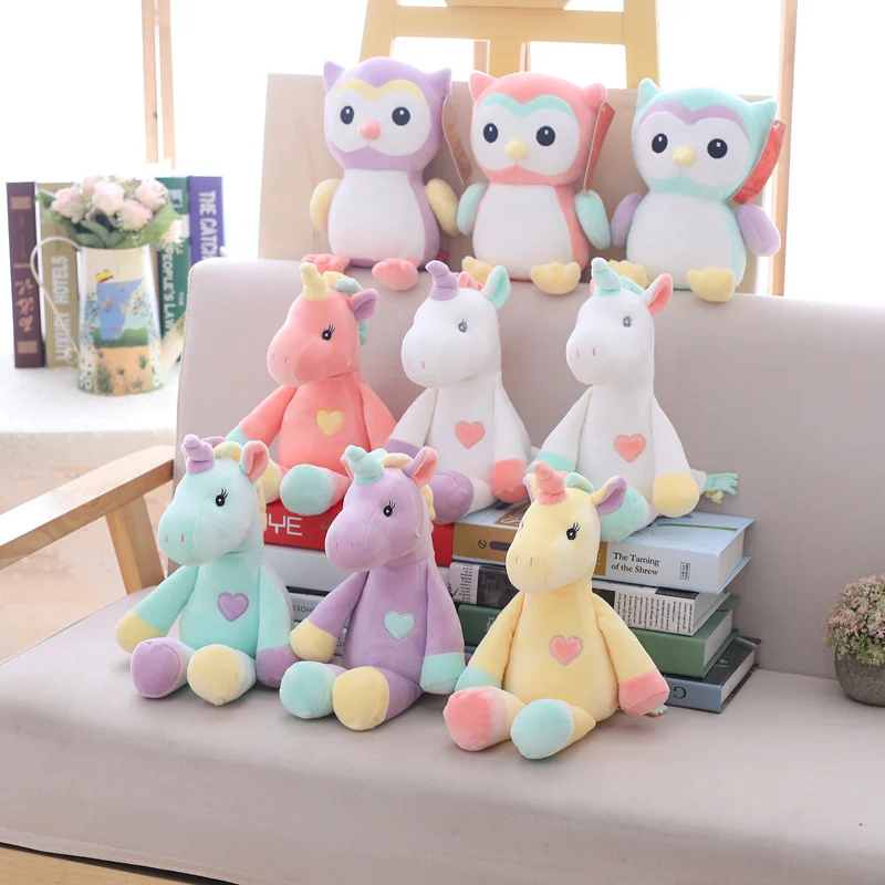 

cute unicorn plush toy rainbow plush stuffed animal soft doll baby kids sleep appease doll birthday gift for girl