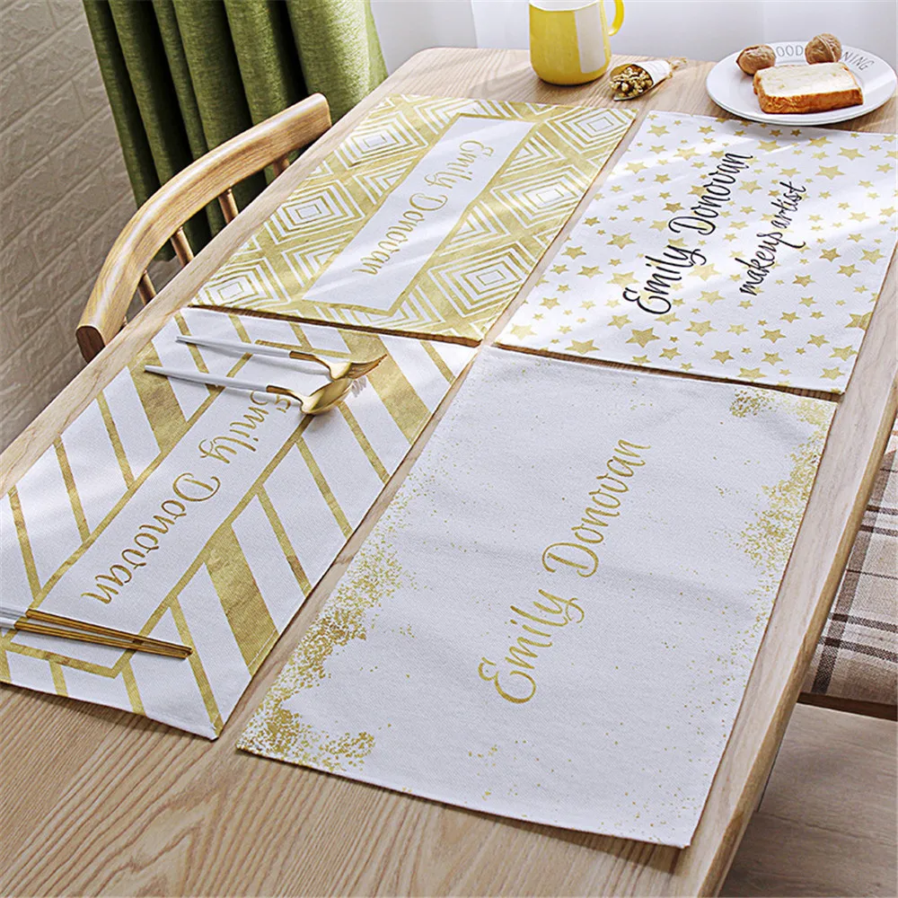Chic INS Nordic Cloth Yellow Non scalding Placemat Pad Dining Table Mat