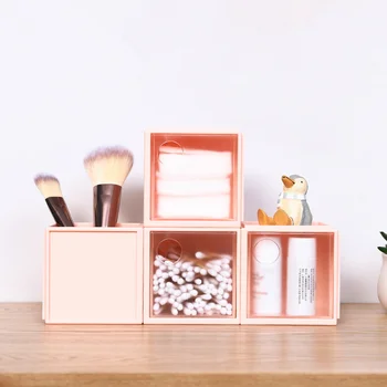 

Coloffice Creative Solid Color Drawer Type Desktop Stationery Storage Box Plastic Small Object Storage Box Office Supplies 1PC