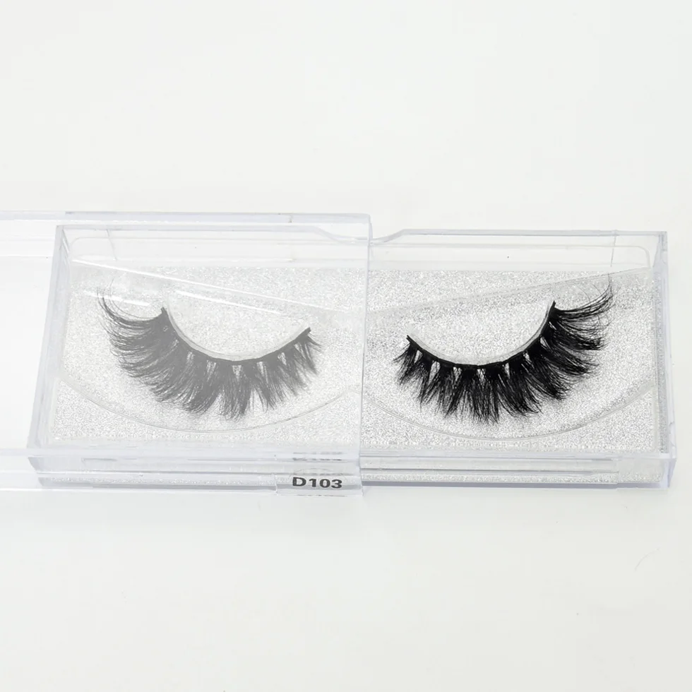 visofree 3D Real Mink Eye Lashes Thick Fake Eyelash Makeup Eye Lashes Handmade Glitter Packaging 1 Pair D113 - Длина: D103