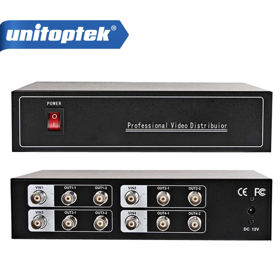 

4CH In/8CH Output Professional 1080P/720P High Definition Video Splitter,Support CVI/TVI/AHD Camera BNC Output,MaxUp to 300-600M