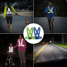 SKL Adjustable Reflective Running Gear Safety Vest Waist Belt Stripes Jacket High Visibility for Outdoor Jogging Cycling Walking
