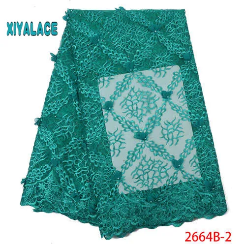 Стиль Французский Чистая кружевная ткань 3D цветок африканский тюль сетка кружевная ткань высокого качества Кружева нигерийская кружевная ткань YA2664B-1 - Цвет: 2664B-2