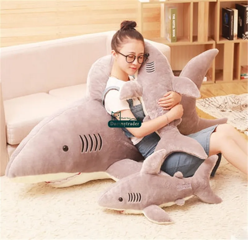 Dorimytrader 180cm Huge Soft Animals Shark Plush Toys Big Stuffed Fluffy Sea Animal Bite Sharks Kids Play Doll Present Cute Home Decoration DY60388 (17)