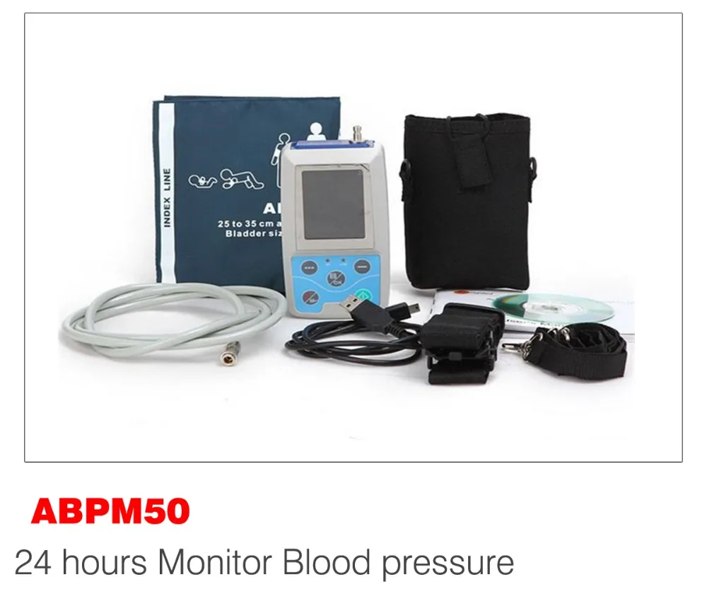 

CONTEC 24 Hours Diagnostic-tool Digital Upper Arm Blood Pressure Monitor ABPM50 Recording Data Automatic Pressurization